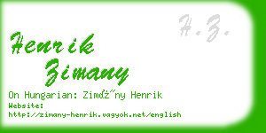 henrik zimany business card